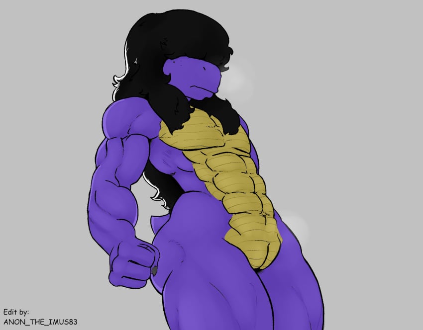 abs anon_the_imus83 anthro athosart deltarune female flat_chested greyscale monochrome muscular muscular_female nude pussy scalie solo standing susie_(deltarune) video_games