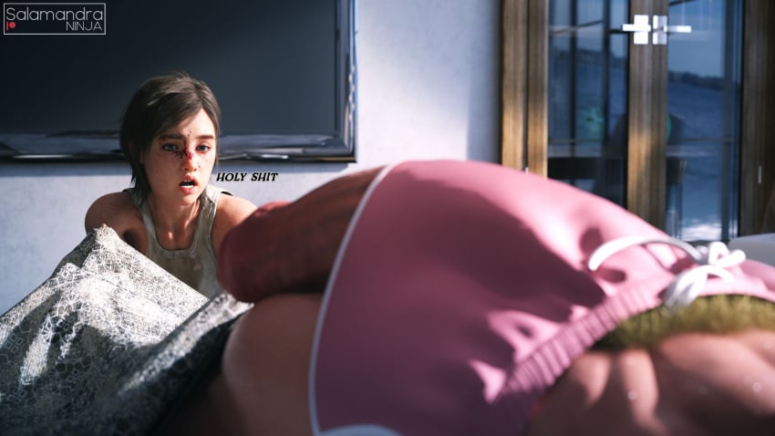 1futa 1girls 3d abigail_anderson balls breasts brown_hair ellie_(the_last_of_us) ellie_williams female flaccid futanari huge_cock hyper hyper_balls hyper_penis naughty_dog penis penis_awe penis_out penis_through_leghole salamandraninja sleeping surprised_expression the_last_of_us the_last_of_us_2