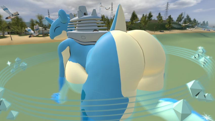 3d 3d_(artwork) baek-myo lapras nintendo pokémon_(species) pokemon