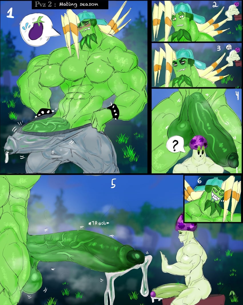 anthro anthrofied asolchan bara big_penis bloomerang_(pvz) blush completely_nude completely_nude_male cum erect_penis erection erection_under_clothes gay horny humanoid humanoid_genitalia humanoid_penis imminent_sex male male/male male_only muscular muscular_anthro muscular_male nude nude_male plant plants_vs._zombies plants_vs_zombies plants_vs_zombies_2:_it's_about_time precum puff_shroom_(pvz) throbbing_penis