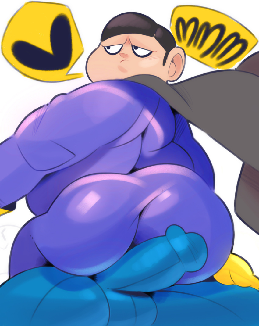 big_ass big_butt cape chubby clothing darkgoku dr_hedo dragon_ball dragon_ball_super dragon_ball_super_super_hero erection erection_under_clothes gay heart male/male male_only overweight_male penis tagme text text_bubble