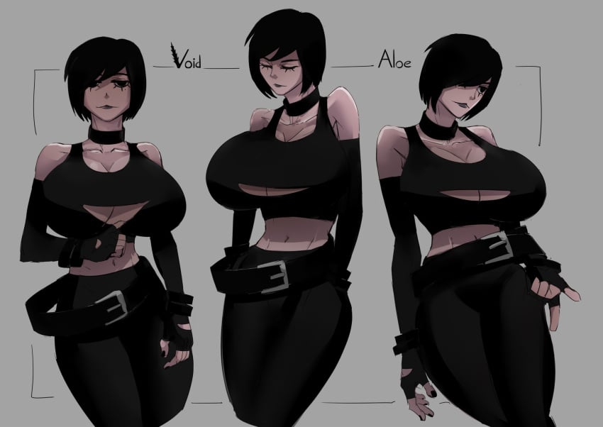 1girls breasts eyelashes female goth goth_girl large_breasts tank_top tequila_(void_aloe) void_aloe