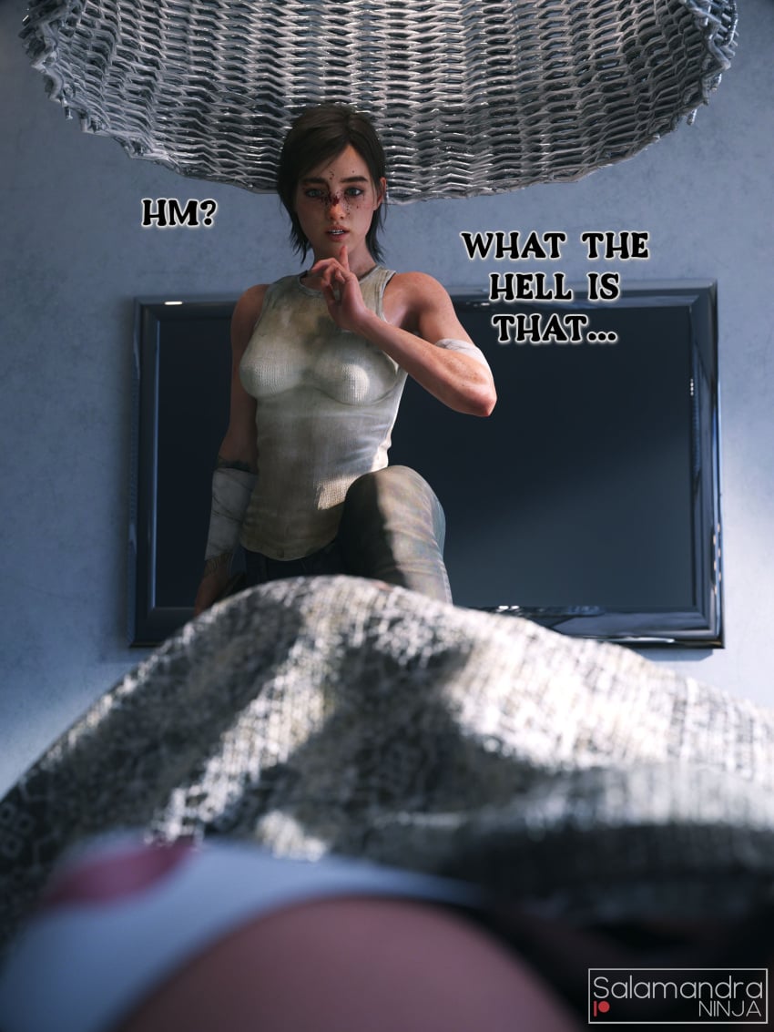 1girls 3d abigail_anderson bedroom blanket bulge ellie_(the_last_of_us) ellie_williams futanari naughty_dog salamandraninja sleeping the_last_of_us the_last_of_us_2