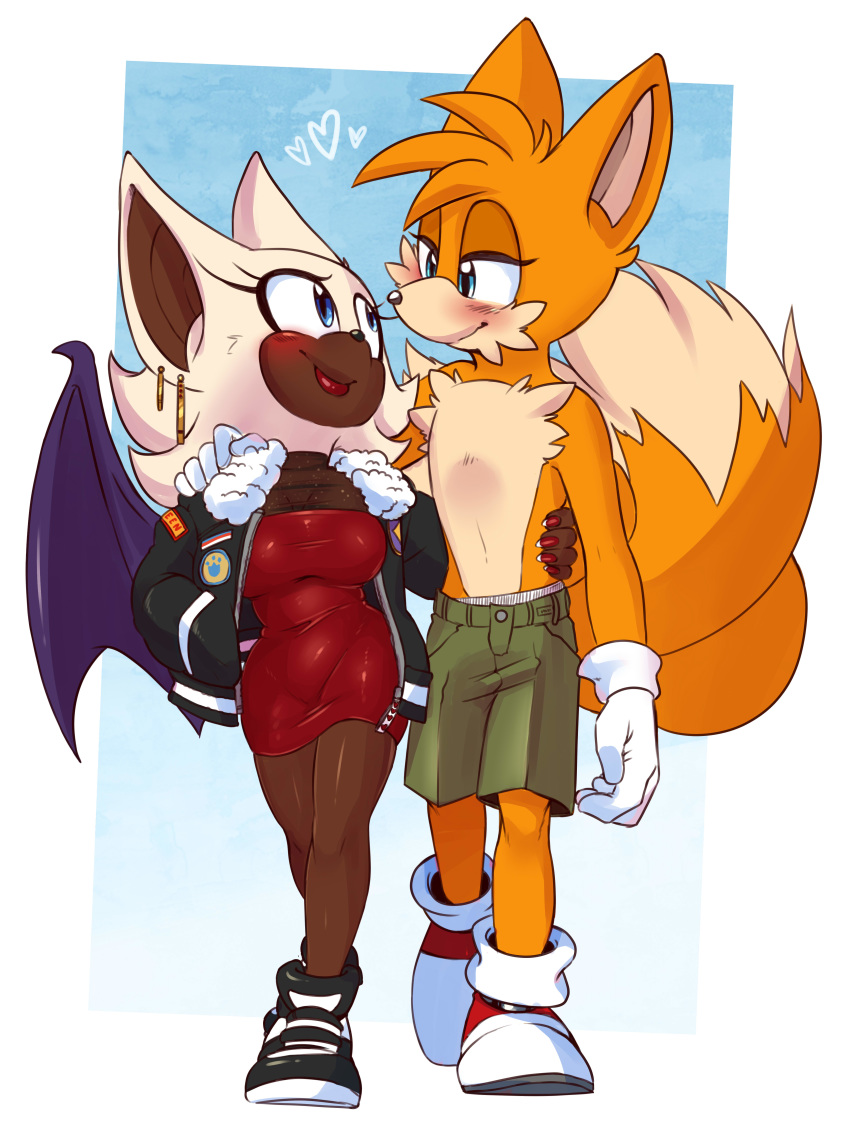 dark_skin dress female furry kukkiisart male rouge_the_bat sonic_(series) tails