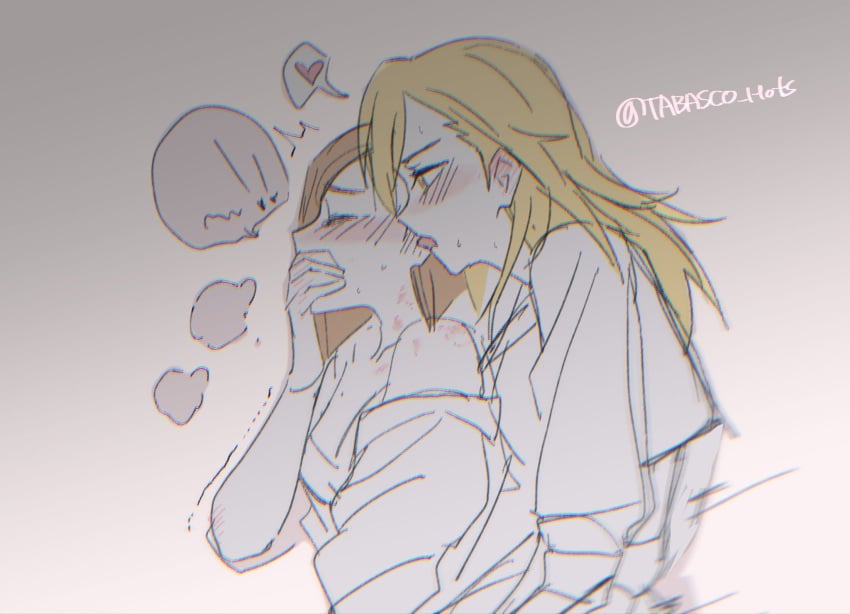 2girls blush female female/female female_only females femdom implied_fingering implied_sex jujutsu_kaisen kugisaki_nobara limited_palette saki_rindo tabasco_hots tagme yuri