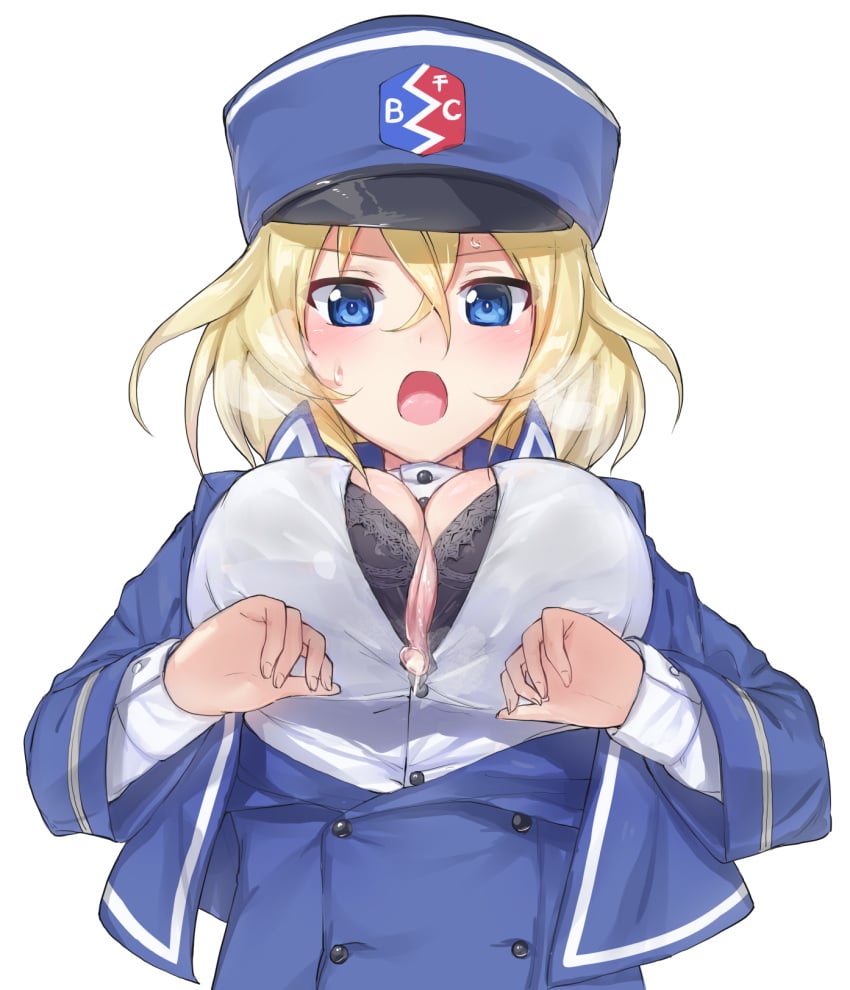 1girls bc blush cum de female girls girls_und_panzer la libertad militar ojos_azules oshida_(girls_und_panzer) pechos_grandes semen sexo und uniforme violation