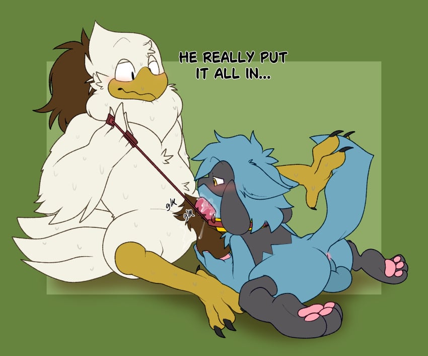 absurd_res avian bodily_fluids colar cum cum_in_mouth cum_inside fan_character fellatio generation_4_pokemon genital_fluids genitals haywood hi_res ichiro_(mateocorv) male male/male male_penetrating mateocorv nintendo oral oral_penetration penetration penile pokemon pokemon_(species) riolu sex tugging tugging_collar