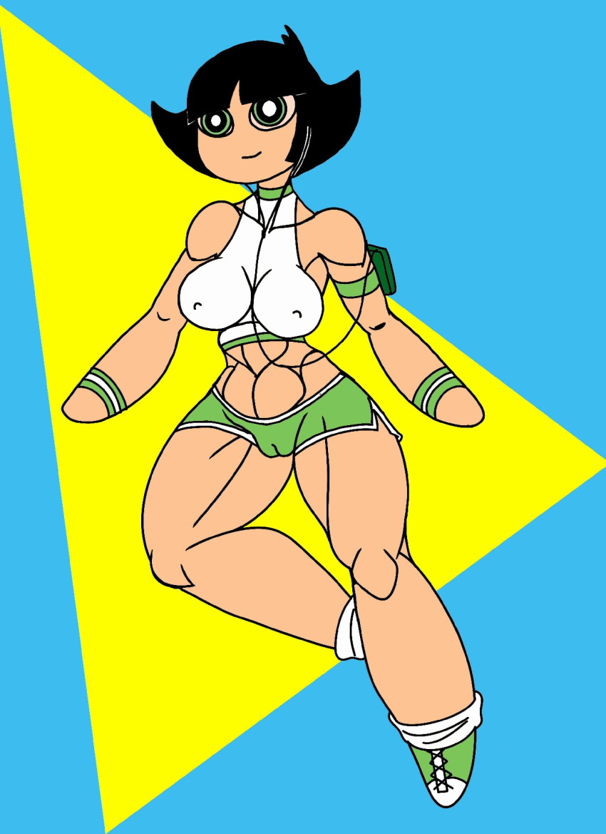 1girls aged_up alternate_version_available armband bare_shoulders big_breasts black_hair bracelet busty buttercup_(powerpuff_girls) caglioro3666 cartoon_network choker cleavage curvy detailed_background erect_nipple erect_nipples female female_only front_view green_eyes hourglass_figure human looking_at_viewer midriff nipple_bulge older pose posing powerpuff_girls shoes short short_hair short_shorts solo spread_legs spreading standing voluptuous wide_hips