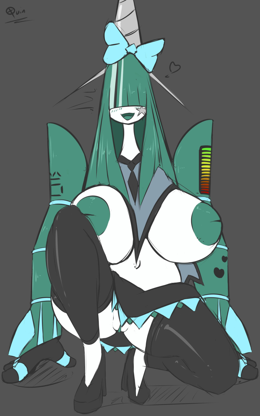 1girls 2019 3_fingers absurd_res alien anthro areola areolae ass belly big_breasts big_hands black_thighhighs blush bow breasts celesteela clothes clothing cosplay disembodied_hands feet female female_only green_hair green_skin grey_background hair hair_over_eyes heart hi_res high_heels hud huge_ass huge_breasts humanoid inverted_nipples long_hair long_neck mammal navel nintendo nipples open_mouth original_character pokémon_(species) pokemon pokemon_sm pussy quin-nsfw simple_background smile solo spread_legs squatting text thighhighs tongue ultra_beast video_games watermark white_skin