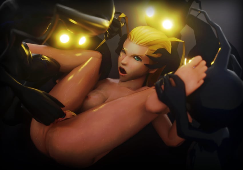 3d andelx ass blonde_hair blue_eyes breasts feet female fingering gangbang glowing_eyes heartless human kingdom_hearts larxene long_hair multiple_boys nude open_mouth pulling_hair pussy shadow size_difference small_dom_big_sub smaller_male spread_legs video_games yellow_eyes