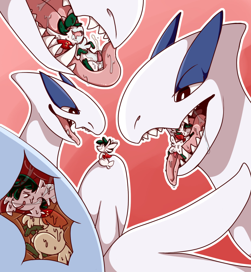 alternate_color ambiguous_gender avian balls blush cum duo feral furry gritsnshit hi_res interspecies legendary_pokémon lugia male male_pred nintendo open_mouth oral_vore original_character penis pokemon pokemon_(species) pokemon_dppt pokemon_gsc saliva shaymin shaymin_(sky_form) size_difference smaller_male tongue video_games vore willing_vore