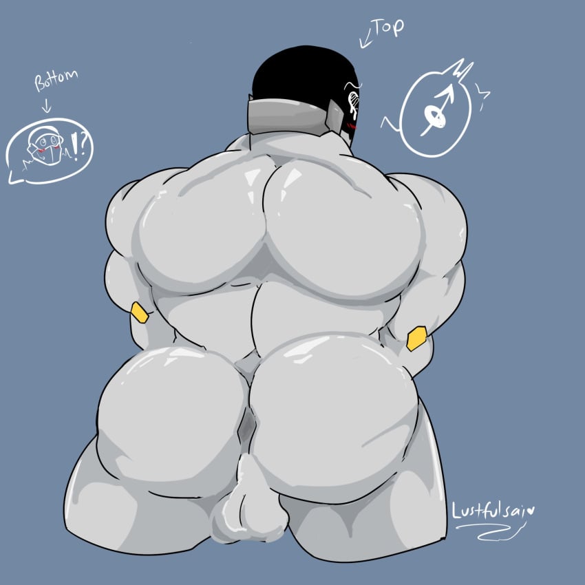 bara big_ass bubble_butt couple gay lustfulsai robot top_to_bottom white_body