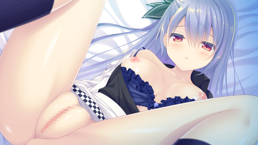 1girls game_cg kadomi_ibarako navel_(company) silver_hair spiral!! tagme tanihara_natsuki