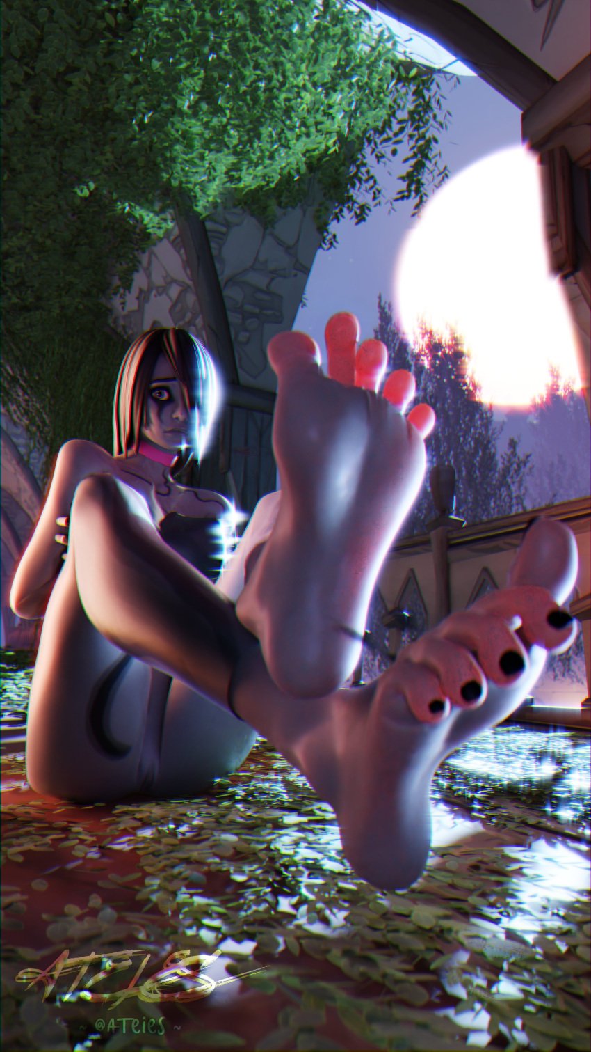 1girls 3d 3d_(artwork) ateies black_hair blender detailed_background epic_games feet feet feet_up female female_focus female_only fortnite fortnite:_battle_royale ghost ghost_girl grey_body grey_skin nude nude_female on_floor presenting presenting_feet presenting_pussy pussy pussy_lips pussy_peek showing_off sitting vagina watermark willow_(fortnite)