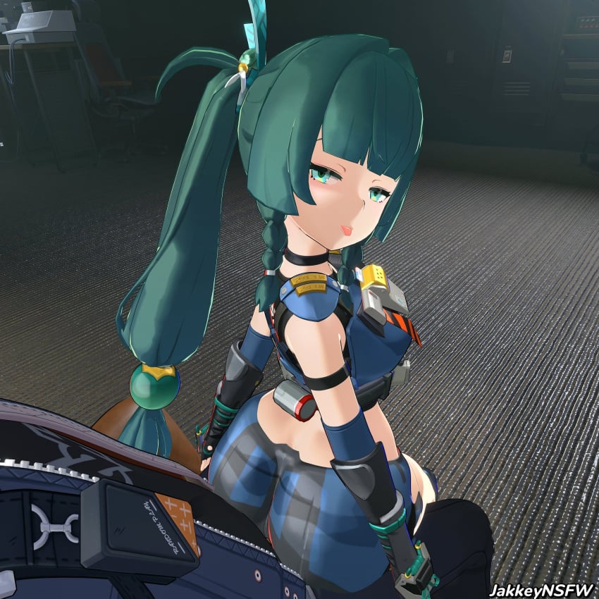 1:1_aspect_ratio 3d :p ass bangs bench blunt_bangs bottomless braid breasts choker clothing female from_behind gloves green_eyes green_hair hair_ornament high_resolution jakkeynsfw large_ass large_filesize legwear long_hair looking_at_viewer looking_back mihoyo_technology ponytail qingyi_(zenless_zone_zero) sitting solo thighhighs tied_hair tongue tongue_out very_high_resolution wise_(zenless_zone_zero) zenless_zone_zero