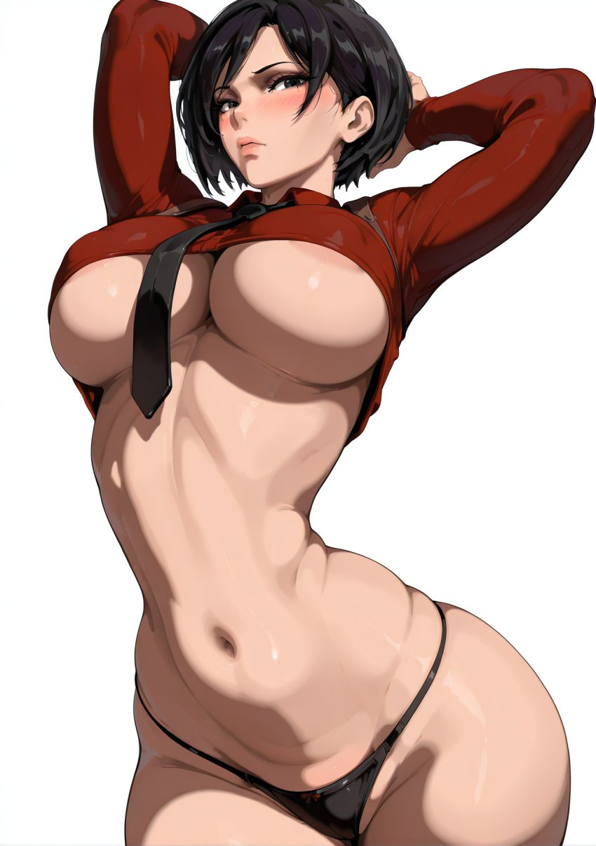 ada_wong ai ai_generated big big_breasts bikini black_hair breasts chest female heisel_ai resident_evil underboob