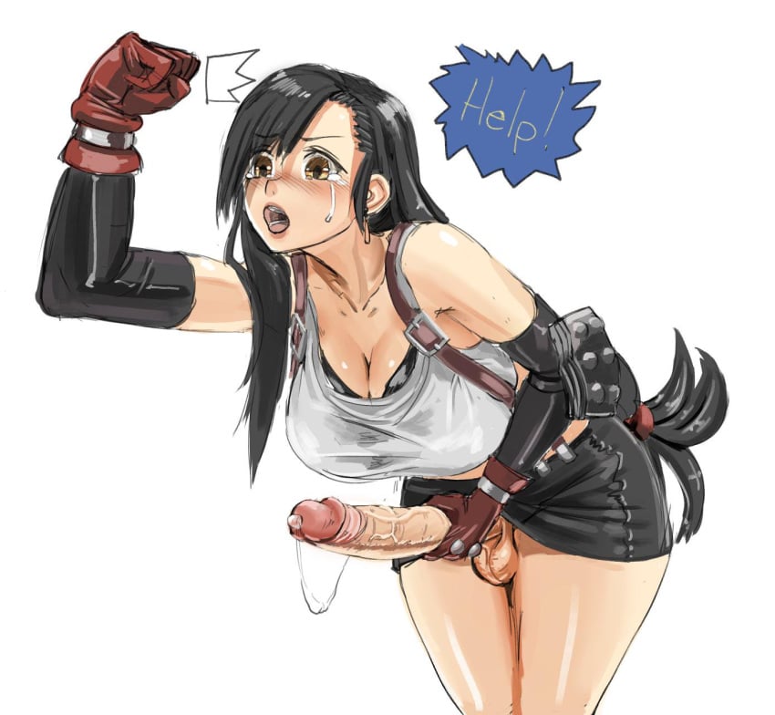 1futa auronaito balls bending_forward black_hair blush busty color dickgirl erection female_to_futa final_fantasy final_fantasy_vii futa_only futanari futanari_transformation gloves handjob hourglass_figure huge_breasts huge_cock intersex long_hair long_penis masturbation miniskirt oppai penis penis_growth penis_under_skirt precum precum_string sketch skirt solo solo_futa standing suspenders tears text tifa_lockhart veiny_penis voluptuous wide_hips