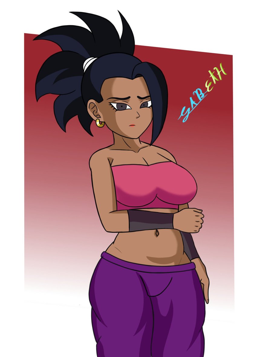 brown_hair brown_skin caulifla dragon_ball dragon_ball_super kale ponytail saiyan saiyan_girl