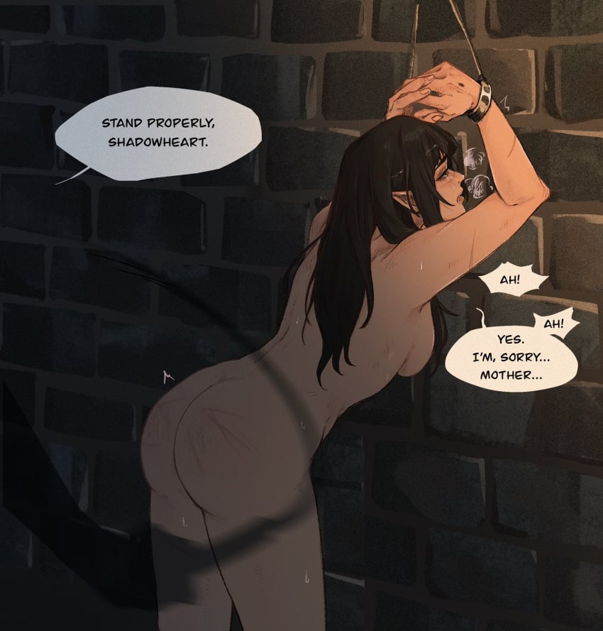 2d 2d_(artwork) 2girls against_wall apologizing ass baldur's_gate baldur's_gate_3 bangs bending_forward black_hair bondage bound bound_wrists breast_press captured captured_girl captured_heroine chained chained_wrists crying crying_with_eyes_open cuff_(restraint) cuffed cuffed_wrists cuffs dialogue discipline dominant_female domination dungeon elf elf_ears eyelashes female_focus female_only femdom femsub huge_ass huge_breasts imprisoned imprisonment lezdom lezsub long_hair mother_superior multiple_girls naked_female open_mouth panting presenting_hindquarters pressed_against pressed_against_wall punishment restrained scheraschera267 shackled shadowheart slavegirl submissive_female sweat sweating tear tearing_up tears text text_bubble thick_thighs thighs torture training untied_hair until_they_like_it viconia_devir whip whip_marks whipping yuri