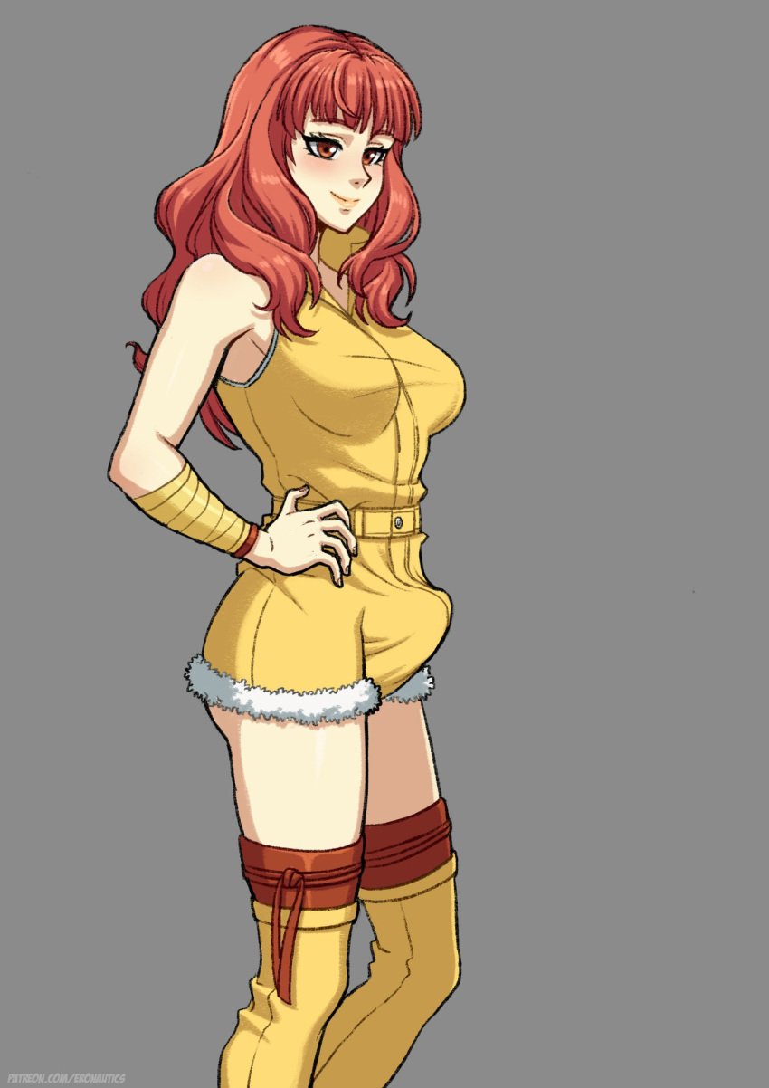 1futa alternate_costume armbands bangs boots booty_shorts breasts bulge celica_(fire_emblem) celica_(warrior_princess)_(fire_emblem) clothed clothing commission commissioner_upload erection erection_under_clothes erection_under_shorts fire_emblem fire_emblem_echoes:_shadows_of_valentia fire_emblem_gaiden fire_emblem_heroes foureiz fully_clothed futa_only futanari hot_pants human light-skinned_futanari light_skin long_hair nintendo official_alternate_costume penis red_eyes red_hair short_shorts shorts solo standing tenting thigh_boots tight_shorts yellow_boots yellow_shirt yellow_shorts