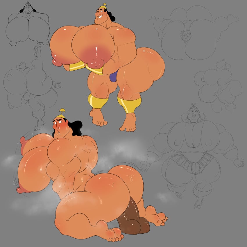 bara bara_tiddies bara_tits big_chest busty disney huge_chest kindestwizzzard kronk male male_only the_emperor's_new_groove the_emperor's_new_school