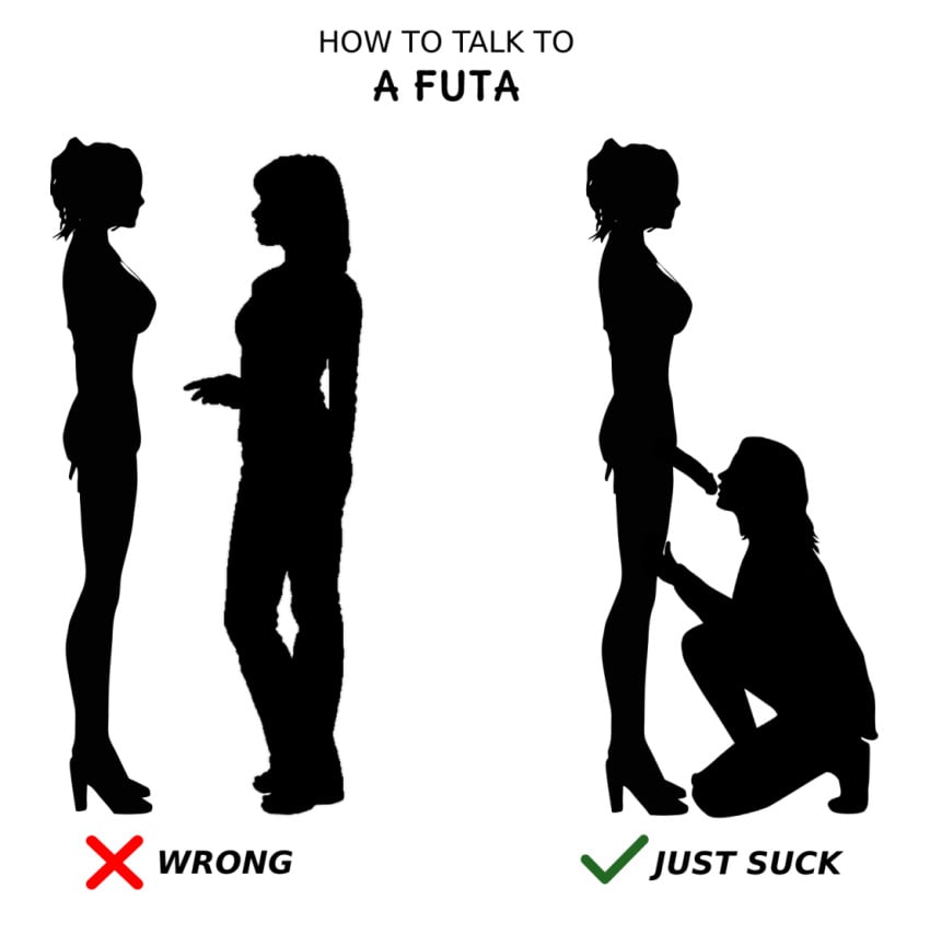 1futa 1girls artist_request breasts clothed clothing duo erection fellatio female fully_clothed futa_on_female futanari how_to_talk_to_short_people information kneeling meme oral penis sex silhouette silhouette_sex source_request standing text tutorial