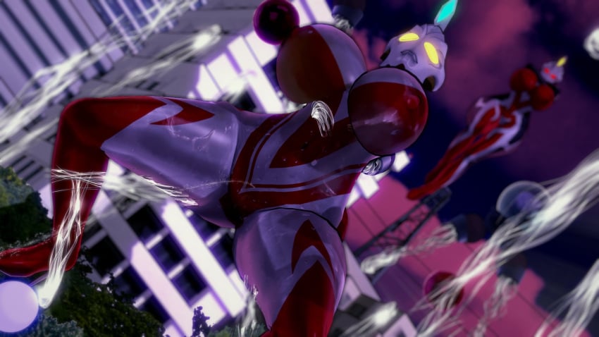 3d alien alien_girl alien_humanoid city city_background female female_only galactic_art large_breasts original original_character sky squirting ultraman_(franchise) ultrawoman