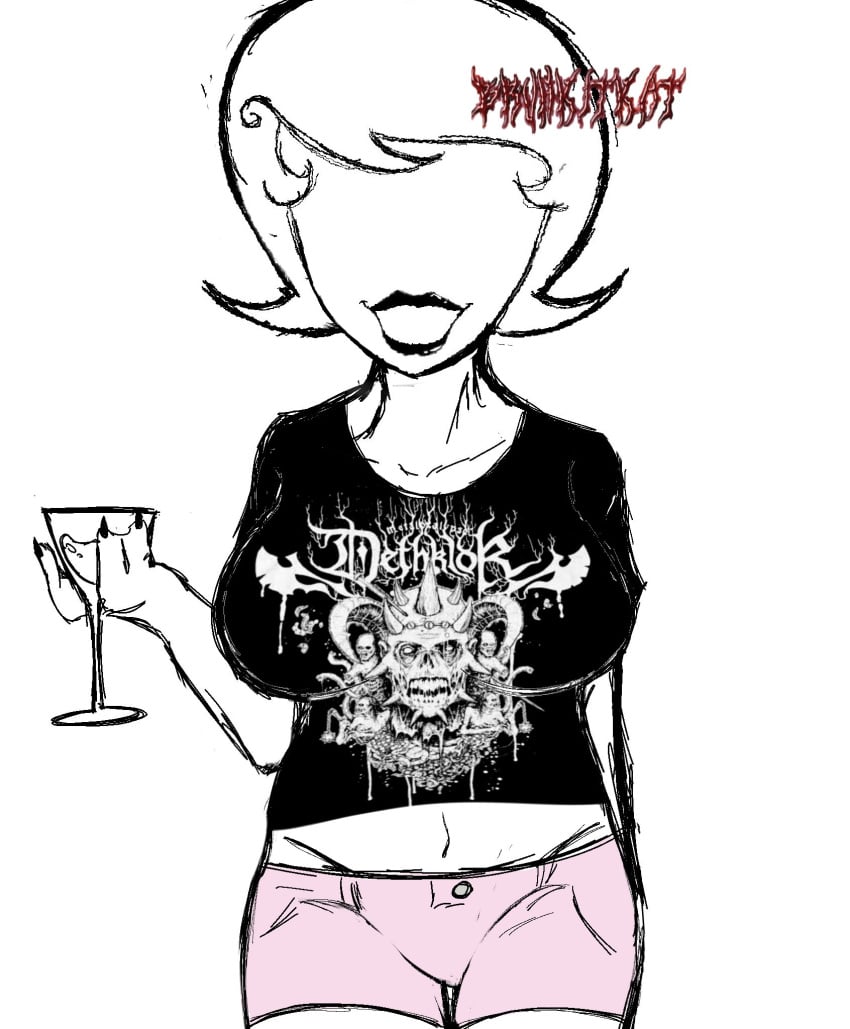 bruhkitkat dethklok female female_only holding_glass holding_object homestuck metalocalypse mom_lalonde ms_paint_adventures solo solo_female unique_style wine