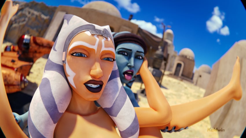 2girls 3d 3d_(artwork) aayla_secura ahsoka_tano airress3d_(3d-modeller) alien alien_girl alien_humanoid blender blue_body blue_eyes blue_skin carrying carrying_partner carrying_position clone_wars detailed_background eye_contact face_markings facial_markings female female_only female_penetrated highres interspecies kaldwin lekku lekku_(anatomy) looking_at_partner looking_at_viewer looking_pleasured lucasfilm male/female male_penetrating male_penetrating_female male_pov multiple_girls nude nude_female pleasure_face pov pov_eye_contact spread_legs stand_and_carry_position standing standing_sex star_wars tatooine the_clone_wars:_season_seven threesome togruta tongue tongue_out trio twi'lek watermark