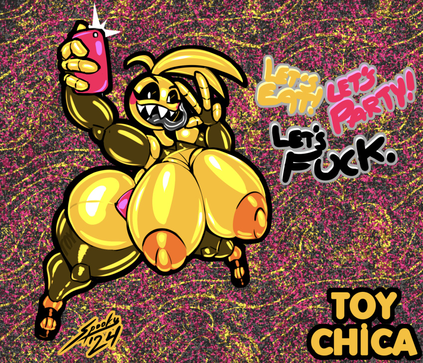 1girls animatronic big_breasts breasts breasts_out chicken female five_nights_at_freddy's five_nights_at_freddy's_2 grayscalerain robot toy_chica_(fnaf)