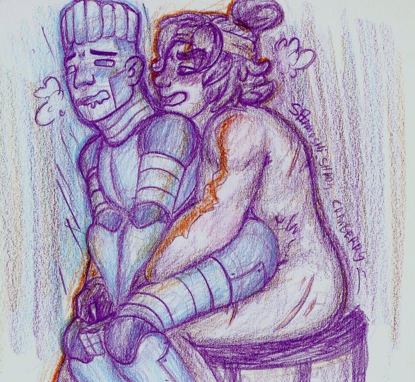 2boys anal cole_(ninjago) gay lego male naked ninjago nude nude_male purple riding robot shimo_shady_cranberry simple_background sitting sitting_on_lap sitting_on_penis sketch traditional_media traditional_media_(artwork) zane_(ninjago)