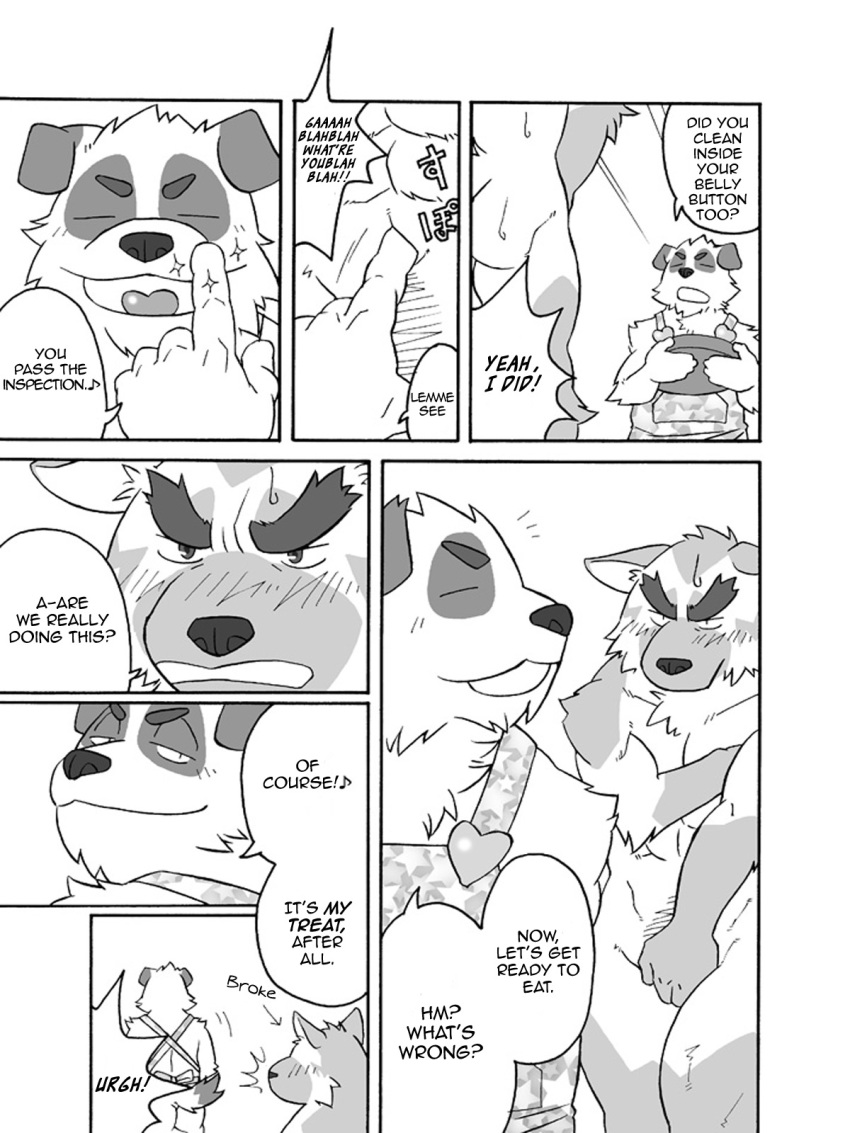 1boy anthro bigger_version_at_the_source canine comic fur furry male male_only muscles paws plain_background ryuta-h solo