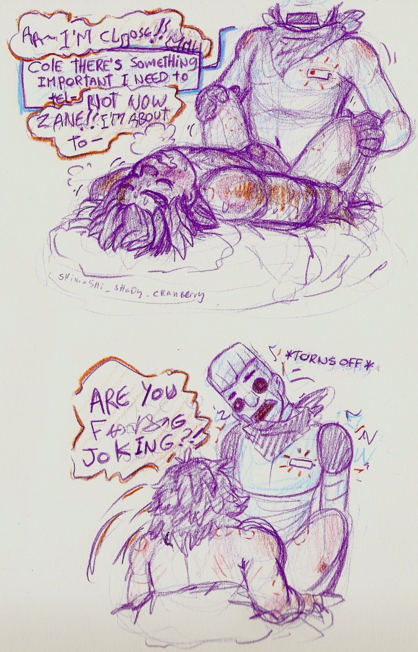 2boys anal cole_(ninjago) funny gay humor lego male ninjago purple robot shimo_shady_cranberry sketch snake_jaguar_(ninjago) sons_of_garmadon_(ninjago) yaoi zane_(ninjago)