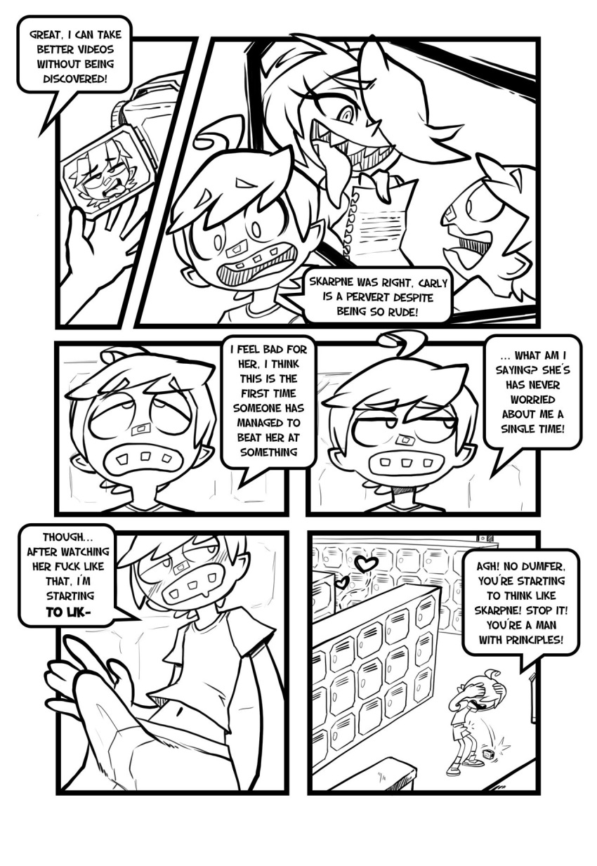 carly comic dumfer female gerph male monochrome sex skarp_world skarpne_(skarp_world) tagme