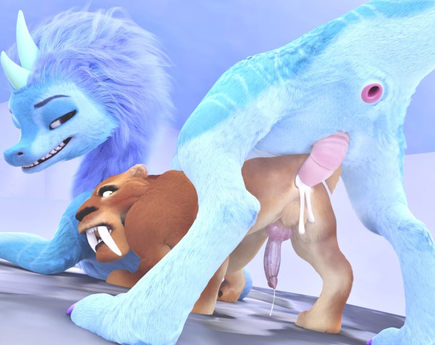 20th_century_fox 20th_century_studios 3d_(artwork) anal animal_genitalia animal_penis aquatic_dragon blender_(software) blue_sky_studios bodily_fluids canine_genitalia canine_penis crossover cum cum_in_ass cum_inside diego_(ice_age) digital_media_(artwork) disney dragon ejaculation felid feral feral_only fur furred_dragon genital_fluids genitals gynomorph hi_res ice_age_(film) ice_age_(series) intersex intersex/male knot male mammal marine penis prehensile_penis raya_and_the_last_dragon saber-toothed_tiger sisu_(ratld) size_difference sneakyphox