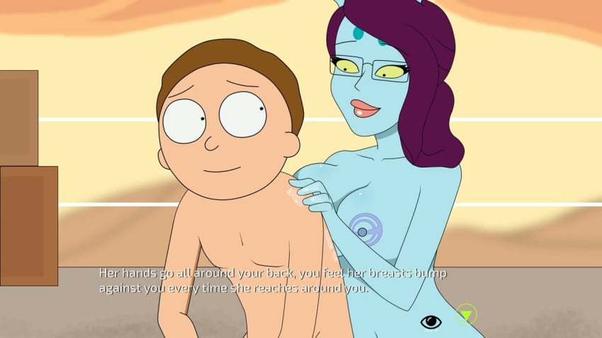 alien alien_girl big_boobs big_breasts breasts_on_back ferdafs morty_smith naked_female nipples rick_and_morty rick_and_morty:_a_way_back_home unity_(rick_and_morty)