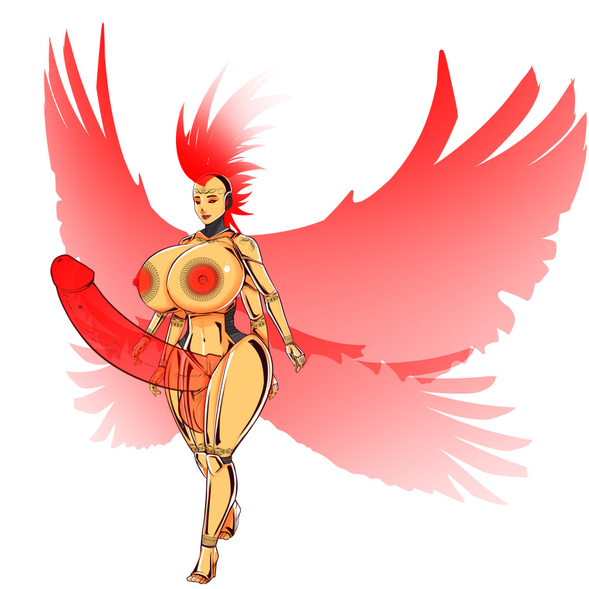 1futa absurd_res angel angel_wings areolae balls becsantus breasts erection female futa_only futanari gigantic_breasts gigantic_penis gold_(metal) huge_ass huge_balls huge_breasts huge_cock humanoid humanoid_penis hyper_breasts light-skinned_futanari light_skin mechanonim mohawk mohawk_(hairstyle) nipples nude penis red_eyes red_hair red_lipstick red_penis red_wings robot robot_girl robot_humanoid robot_joints robotic_angel robotic_arm second-party_source solo translucent_hair translucent_penis translucent_wings wings