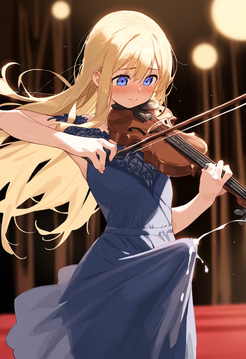 1futa ai_generated blonde_hair blue_dress blue_eyes cum cum_through_clothes cumdrip doseogwan dress ejaculation embarrassed erection erection_under_clothes futa_only futanari hands-free handsfree_ejaculation long_hair looking_at_penis looking_down miyazono_kaori panties penis penis_under_clothes penis_visible_through_clothing solo_futa sweat testicles your_lie_in_april