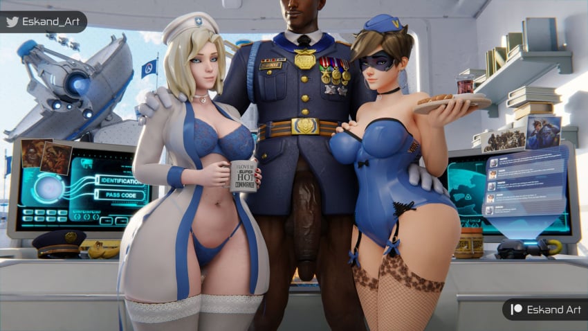 2girls 3d activision akande_ogundimu angela_ziegler ass athletic athletic_female big_ass big_breasts blizzard_entertainment bottom_heavy breasts british british_female busty cadet_oxton caucasian caucasian_female chest combat_medic_ziegler curvaceous curvy curvy_figure dark-skinned_male dark_skin digital_media_(artwork) doomfist eskandart european european_female female female_focus fit fit_female hips hourglass_figure huge_breasts human interracial legs lena_oxton light-skinned_female light_skin lips mature mature_female mercy mirrorwatch overwatch overwatch_2 overwatch_archives slim slim_waist strike_commander_ogundimu swiss swiss_female thick thick_hips thick_legs thick_thighs thighs tracer voluptuous waist wide_hips