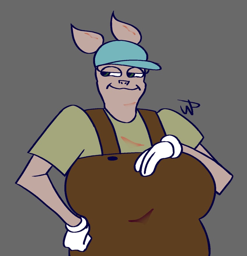 1girls anthro big_breasts breasts clothed clothing domestic_pig female female_only hat huge_breasts kappi0 loaltoff mammal pig pink_body rule_63 self_upload smirk solo sus_(pig) suspenders tagme uncle_samsonite