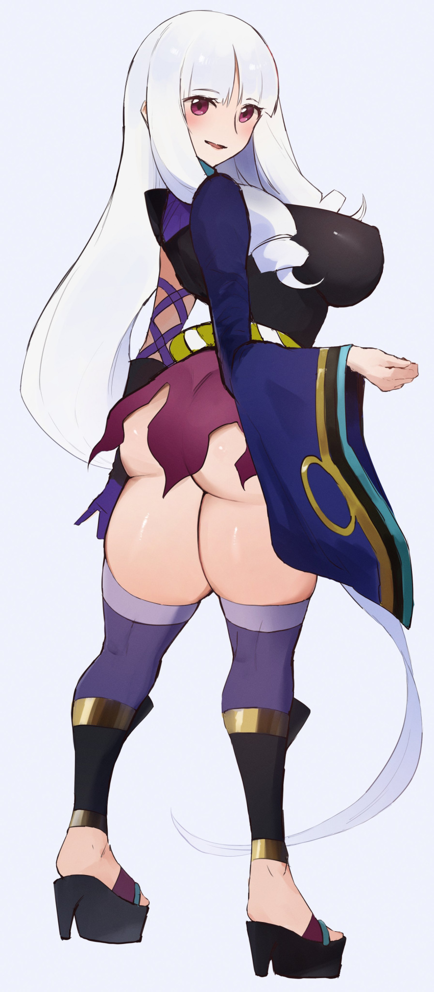 1girls ass breasts female female_only high_resolution kataku_musou katanagatari large_breasts looking_at_viewer looking_back sideboob solo thighhighs thighs togame very_high_resolution