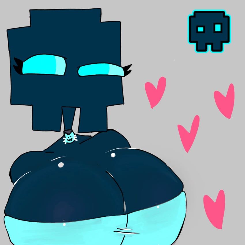 1girls big_breasts blue_clothing blue_eyes blue_skin cube_11_(geometry_dash) female female_only geometry_dash hair heart skull solo stickdash44 stickdash_(stickdash44) stickman44 tobbuck