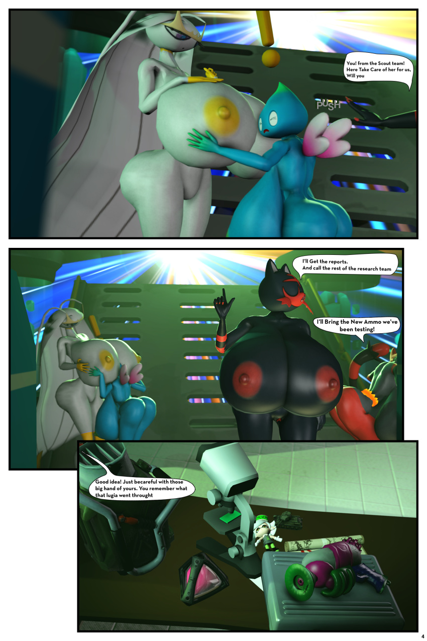 3d chao_(sonic) comic_page crossover female female_only filmmaker hyper hyper_breasts incineroar litten mega_swampert mobian_(species) pheromosa pokemon pokemon_(species) rgtdwtbr sega sonic_(series) sonic_the_hedgehog_(series) source