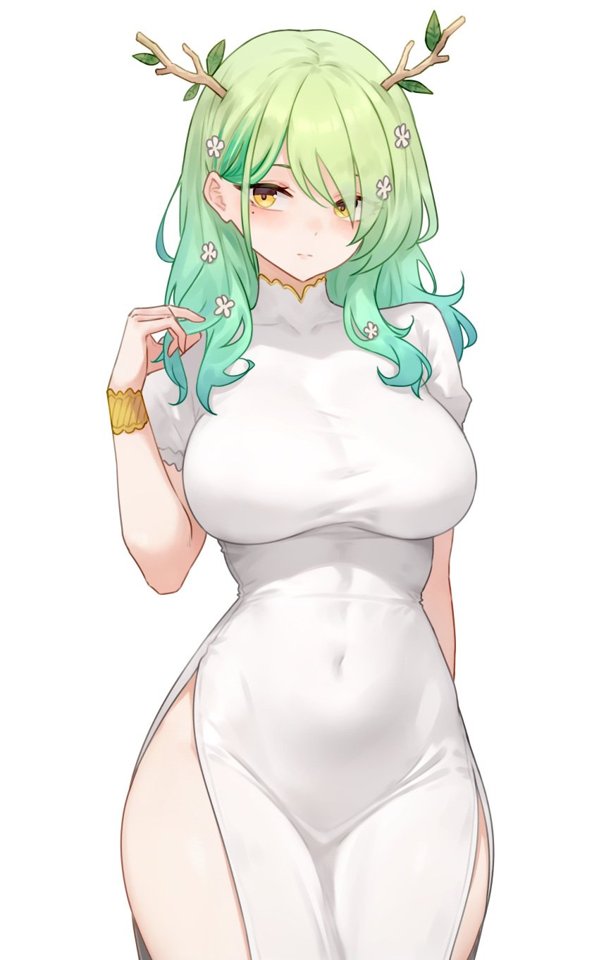 1girls ao_dai big_breasts bluefield branch_horns breasts ceres_fauna dress female green_hair hololive hololive_english hololive_english_-council- hololive_english_-promise- horns hourglass_figure large_breasts light-skinned_female light_skin long_hair mature_female pale-skinned_female slim_waist thick_thighs traditional_clothes vietnamese_clothes vietnamese_dress virtual_youtuber wide_hips yellow_eyes