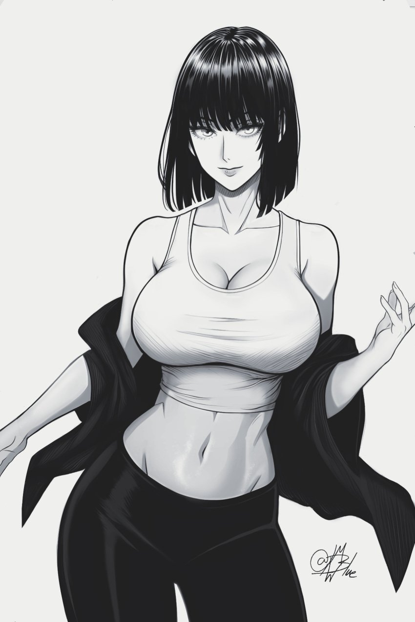 1girls bare_arms bare_shoulders big_breasts clothed clothing female female_focus female_only fubuki_(one-punch_man) hi_res large_breasts light-skinned_female light_skin looking_at_viewer mostlybluewyatt one-punch_man short_hair solo solo_female tagme thick_thighs