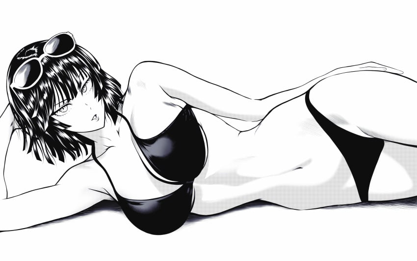 1girls bare_arms bare_legs bare_shoulders bare_thighs big_breasts bikini bikini_bottom bikini_top clothed clothing female female_focus female_only fubuki_(one-punch_man) hi_res large_breasts light-skinned_female light_skin looking_at_viewer mostlybluewyatt one-punch_man short_hair solo solo_female tagme thick_thighs