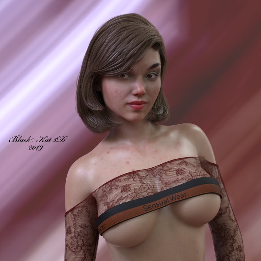 black-kat-3d-studio breasts clothing female solo