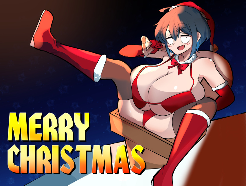 30th_video_rentals armpits big_breasts boots bra breasts cameltoe chimney christmas christmas_2023 covered_nipples covered_pussy huge_breasts indie_virtual_youtuber kataochi_chuuko kataoti_30 legwear leotard mob_face nakako_kataochi nipple_pasties panties pasties red_bra red_legwear red_underwear slim_waist stuck thick_thighs underboob virtual_youtuber vtuber