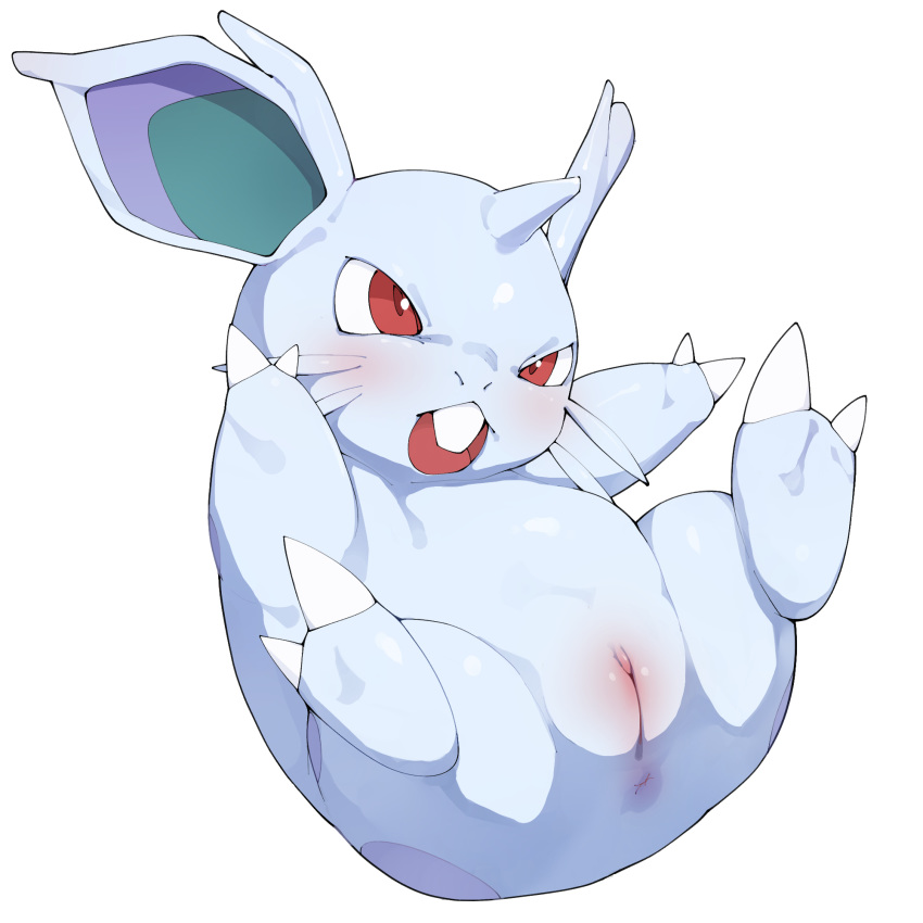 1girls anus buckteeth feet female female_only feral flat_chest hi_res innie_pussy nidoran nidoran♀ nintendo nude open_mouth pokémon_(species) pokemon pokemon_rgby pussy scalie simple_background solo spread_legs spreading teeth tongue video_games white_background youjomodoki