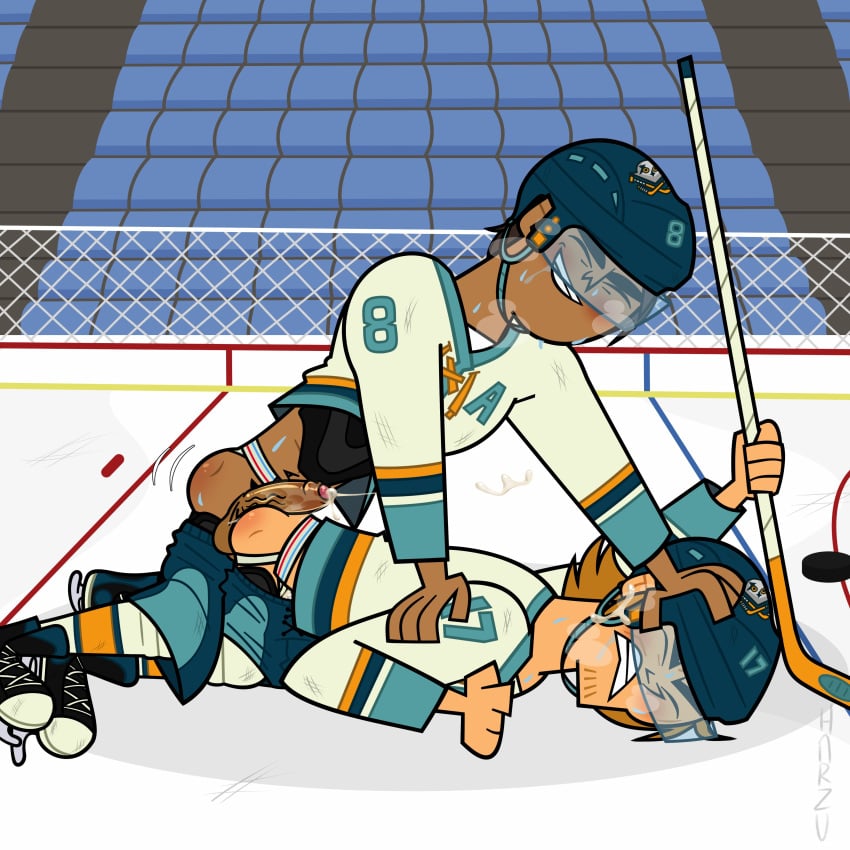 big_penis cum gay gay_sex hockey_gear hockey_stick hot_dogging ice_rink raj_(tdi) sweatdrop sweating total_drama_island total_drama_island_(2023) wayne_(tdi) yaoi